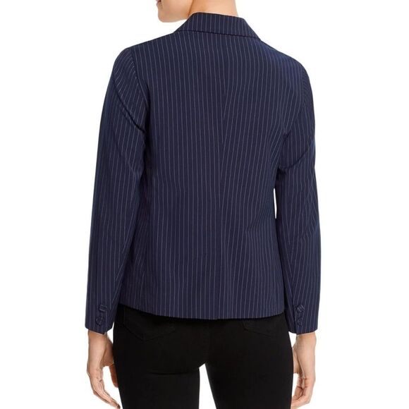 NWT Cupcakes & Cashmere Night Sky Dark Blue Navy Pinstripe Pocket Blazer Size M - Picture 3 of 9